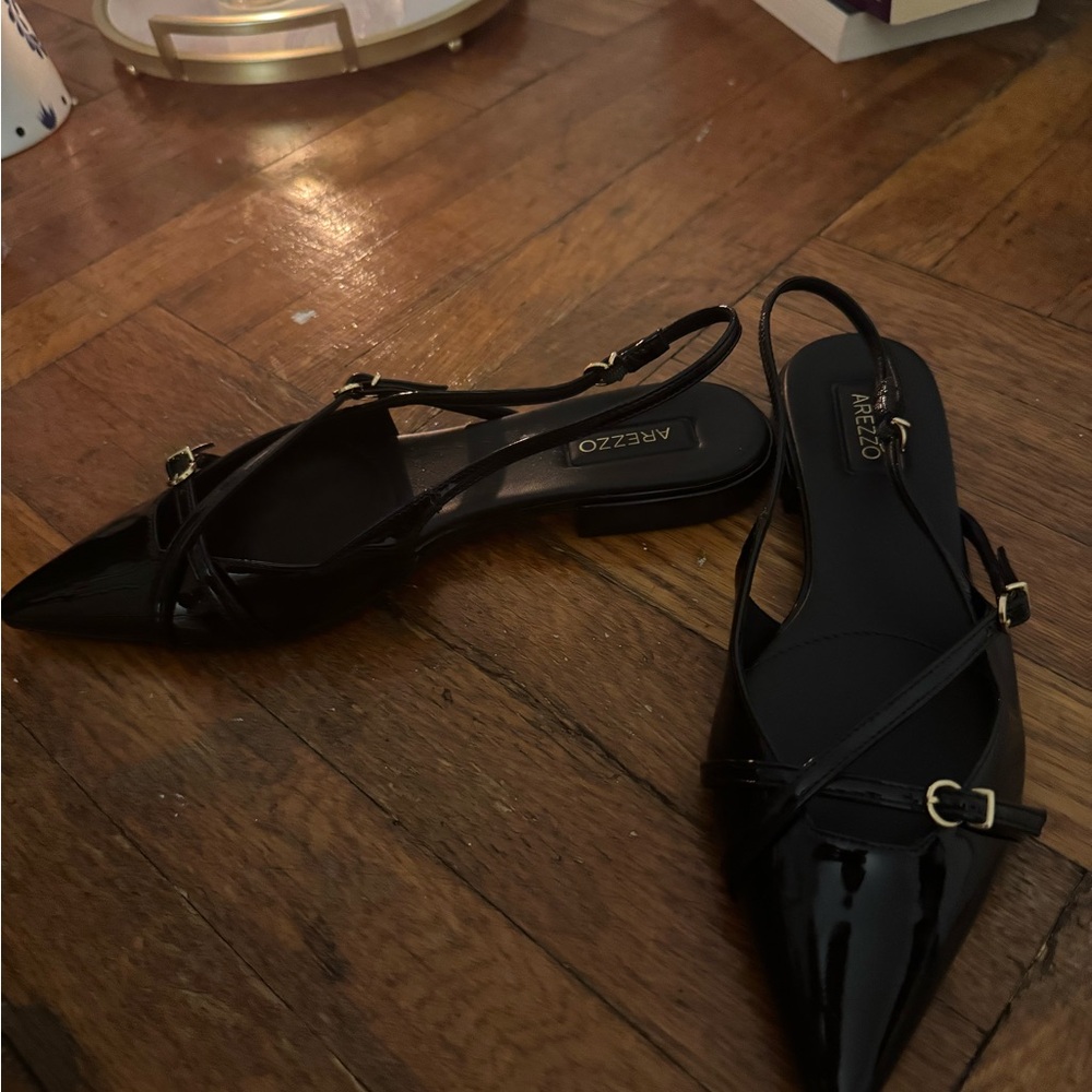 Arezzo Black Patent Leather Flats